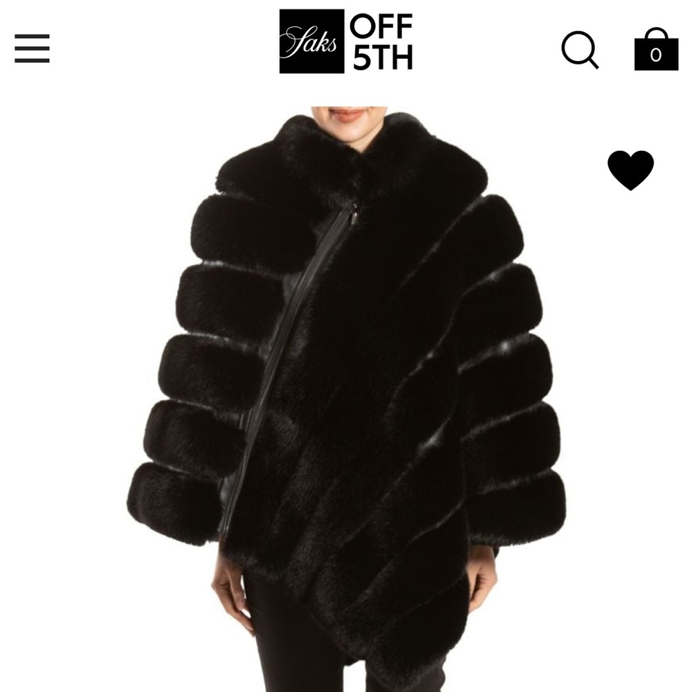 Belle fare Elegant Black faux Fur Cape